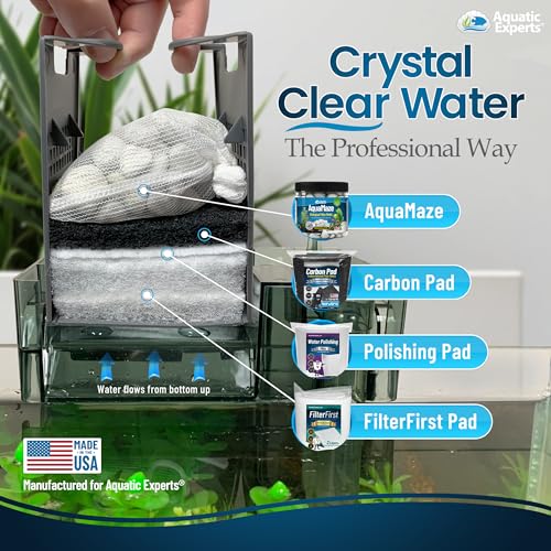 Aquarium Carbon Pad – Cut‑to‑Fit Carbon Infused Filter Pad Media for Crystal Clear Fish Tanks and Ponds, 3/8"–1/2" Thick (10.5 Inch Width, 36 Inch Long) - size: 36 Inch Long