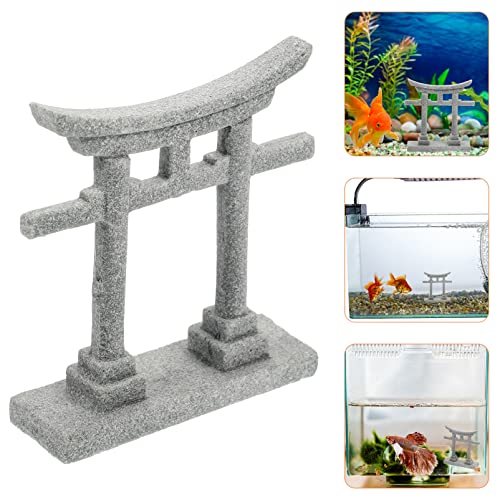 GANAZONO Japanese Torii Gate Aquarium Decor Miniature Torii Ornaments for Fish Tank Micro Landscape Prop 2.75In Table Decoration