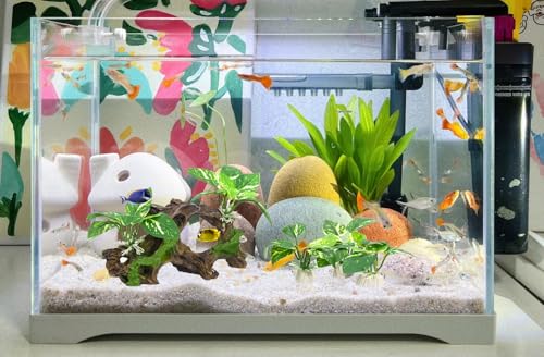 Driftwood Cave Aquarium Decor Silk Aquarium Plants for Betta Fish Tank Accessories Decorations