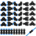 ELANE 40 Pcs Quick Connect Air Hose Fittings,Air Line Fittings 3/8 Air Hose Fittings,Quick Connect Air Fittings - size: 10mm-3/8"