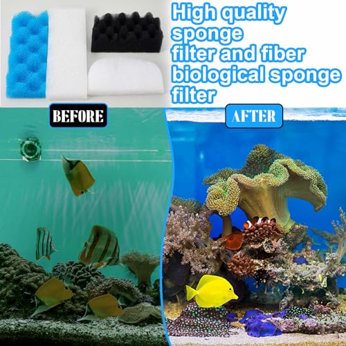 Threlaco 32 Pcs Aquarium Media Kit Compatible with Fluval 206/207 Canister Filter, Including Foam Pad, Water Polishing Pad, Activated Carbon, Ceramic Rings, Mesh Bags, Silicone Lube - style: 206/207