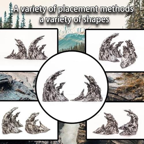 Novelsite Premium Large Sandstone Canyon Rock Formation - Lifelike Aquarium Decor for Fish Tank, 17" x 8.6" x 5" - Enhance Aquatic Landscape with Realistic Natural Look - color: Grey Rockery, size: Canyon-L