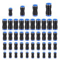 80 Pcs Value Pack Push to Connect Air Hose Fittings, Quick Connect Pneumatic Fittings Kit for 1/4 5/16 3/8 1/2 inch Tube OD, 0-145 PsiHigh Pressure Resistant, Straight 2 Way Connectors