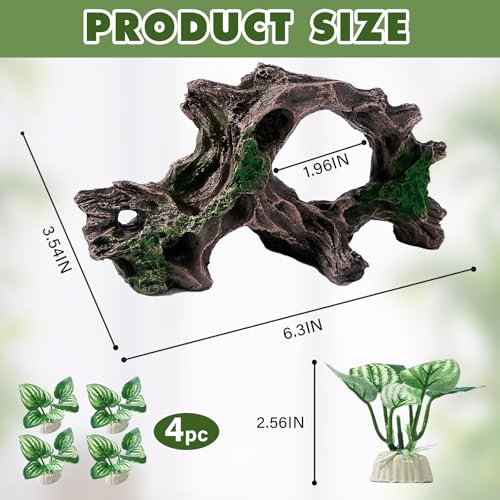 5pcs Driftwood Cave Aquarium Decor, Fish Tank Decorations Silk Aquarium Plants for Betta Fish Tank acccessories (Driftwood) - color: Driftwood Cave