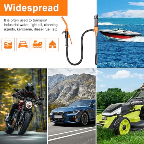 Powered Battery Fuel Transfer Pump,Battery Operated Transfer Pumps with Quick Stop Nozzle,Water & Fuel Transfer Pump for Gasoline Diesel Oil Gas Water Fish Tank