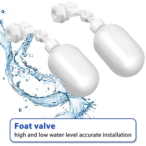 Mudder 6 Pack Float Ball Valve 1/4 Inch Adjustable Plastic Water Filter Float Valve for Ponds, Water Tank, Pump, Trough, Aquariums, Aquaculture, Reservoir