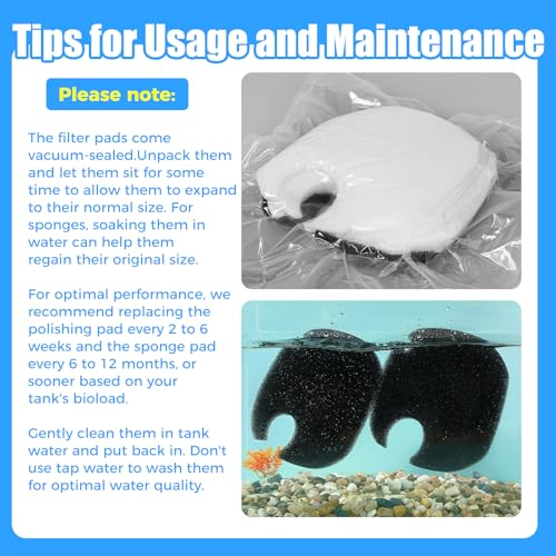 AQUANEAT 16 pcs Replacement Canister Filter Pads Compatible with AMOSIJOY/PONDFORSE 172/225/265GPH Aquarium Filter Media Generic Floss - size: 16 pcs