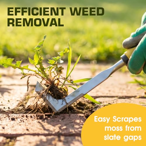 SWANSOFT Crack Weeder – Crevice Weeding Tool for Sidewalk, Driveway & Garden, Garden Tools for Weeding, Heavy-Duty Stainless Steel Crack Weeder Tool,Ergonomic Handheld Crack Weeder