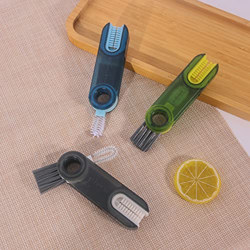 3 in 1 Cup Lid Gap Cleaning Brush Set, Multifunctional Insulation Bottle Cleaning Tools, Mutipurpose Tiny Silicone Cup Holder Cleaner, Home Kitchen Cleaning Tools - style: 3Pcs Grey