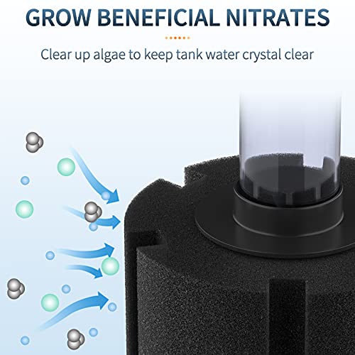 Pawfly Large Aquarium Bio Sponge Filter Quiet Betta Fry Shrimp and Small Fish Foam Filter for Fish Tank up to 50 Gallon