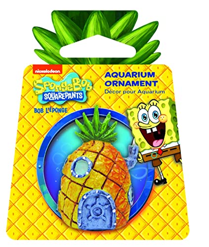 Penn-Plax Officially Licensed Spongebob Squarepants Aquarium Ornament – Pineapple Home (Mini/Small Size) – Perfect for Freshwater and Saltwater Tanks - size: Mini