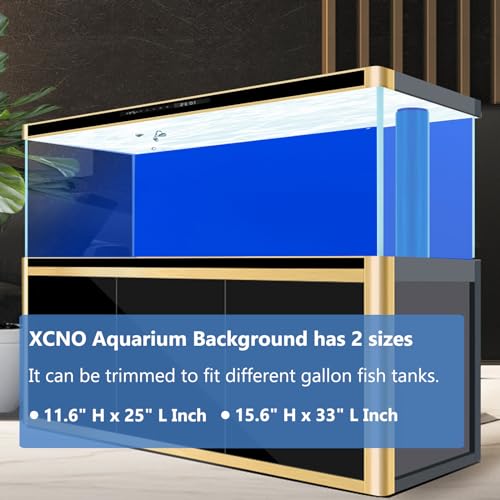 XCNO Blue Black Aquarium Background Poster Fish Tank Background Wallpaper Aquarium Backdrop Double-Sided Fish Tank Decorations Paper 12"x 33" - size: 11.6" H x 33" L