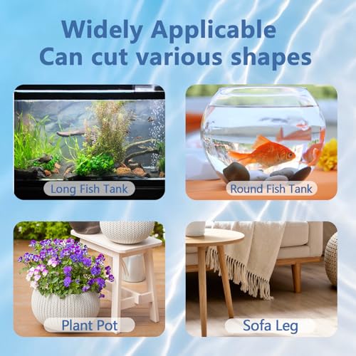 20 Gallon Aquarium Leveling Mat,23.6 x 11.8in Fish Tank Mat for Under Tank Shock Absorbing Non Slip Heavy Weight Support Neoprene Fish Tank Foam Pad,Cut-to-Size,6mm,1PACK
