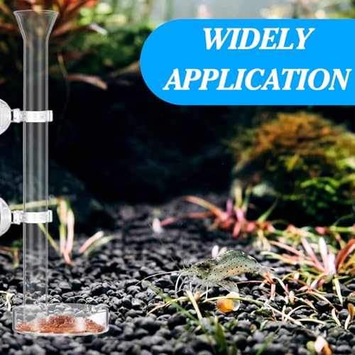 CHENGU 3 Pieces Shrimp Feeding Tube and Dish Set, 10 Inch Glass Shrimp Feeder Tube and 2 Aquarium Dish Bowl Fish Tank Feeding Supplies for Fish Tank Aquarium - size: 10" + 2 Tray