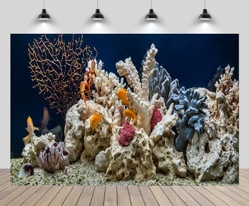 CHNYWORK 118x78 Inches Undersea Aquarium Tapestry Wall Hanging Fish Tank Underwater Coral Tropical Fish Background for Living Room Bedroom Aesthetic College Dorm Wall Hanging Decor - size: 118''x78''
