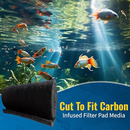 CFS Aquarium Carbon Pad - Cut to Fit Carbon Infused Filter Pad Media for Clean & Clear Fish Tank and Ponds (Carbon filter, 10.5" x 36") - size: 1 Pack - 10.5" x 36" – 1/8" Thickness