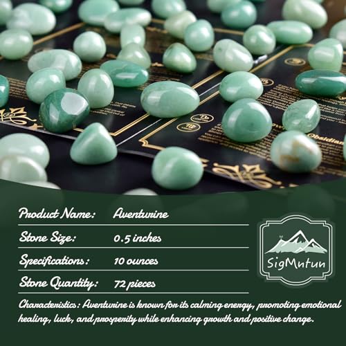 Polished Aventurine Crystal Bulk - 0.5" Colorful Tumbled Stone Chips Rocks, 10 oz Crushed Sea Glass Vase Filler Small Stones for Healing, Reiki, Crafting, Home Decor - color: Aventurine, size: 0.5"