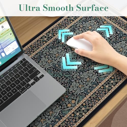 iCasso Desk Cover Mat, Office Mouse Pad, Desk Protector Mat, Extra Large Matt for Desktop,Anti-Slip XXL Big Mousepad with Stitched Edges for Computer Keyboard Retro Black - color: A-retro Black