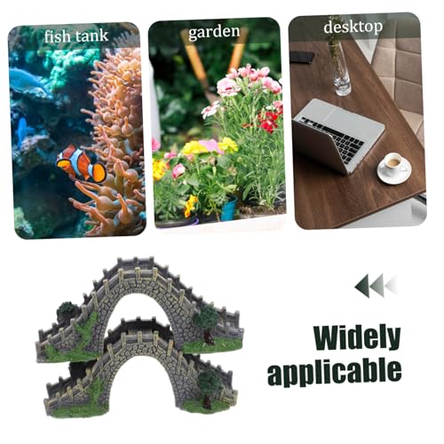 ORFOFE Sturdy PVC Bridge Model Decor for Decoration Garden Aquarium Bridge Accessory