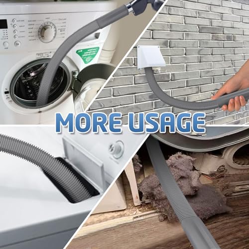 PetOde 2 Pieces Dryer Vent Cleaner Kit Compatible with Most Vacuum Cleaner, Dryer Lint Brush and Vacuum Hose Attachment, Quickly Lint Remover, Deep Gray - color: Deep Gray