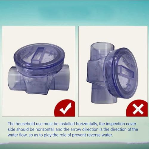 Inline One Way Non Return Valve, 5cm / 2 PVC Inline Check Valve Backwater Non Return Valve for Toilet