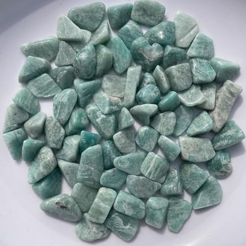 gemshan Amazonite Chip shealing stone 2lb/910g Healing Crystal Chips 7mm-9mm for Aquarium Vase Plant Decoration Jewelry DIY - color: Amazonite