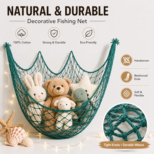 Decorative Fishing Net for Party,80x40 Inch Large Decorative Fish Netting Table Runner, Wall Photo Hanging Fishnet for Nautical Mermaid Pirate Hawaii Beach Under the Sea Party Decorations, Aqua - color: Aqua