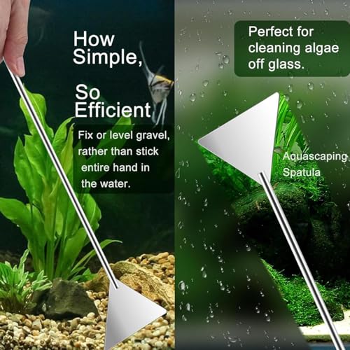 Aquarium Tools,4 in 1 Stainless Steel Long Tweezers - Aquatic Plant Tool | for Saltwater Cleaning Betta Shrimp Frog Terrarium Landscaping