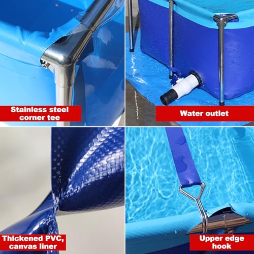PVC Canvas Liners Above Ground Koi Fish Pond with Transparent Viewing Window and Stainless Steel Frame, Large Outdoor Aquarium Fish Tank for Turtle/Goldfish Farming, Foldable(59.0"x39.3"x27.6") - size: 59.0"x39.3"x27.6"