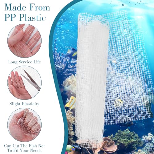 Clear Mesh Fish Tank Lid Aquarium Fish Tank Net Screen Cover Clear Plastic Fishs Net Aquarium meshs lid for Aquariums Lids Fishs Tanks Covering Aquariums Top Cover(4 x 5 feet)