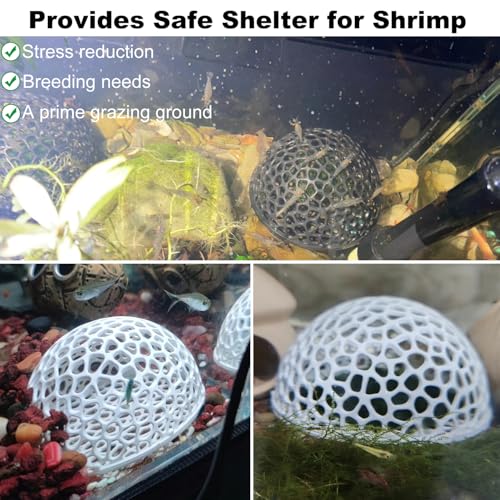 Aquarium Shrimp Hide, Fish Tank Porous Cave Shelter Hideout Ornament, Detachable Breeding Shrimp Hide & Rest Tunnel, 2 Set, White - color: White