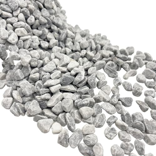 Natural Polished Pebbles, Decorative Garden Rocks, 1LB Cactus and Succulent Plants Pebbles, Grey River Rocks for Potted Plants, Vases, Aquariums, Terrarium and Outdoor Gardening(0.24-0.35 inch) - color: 1LB Grey