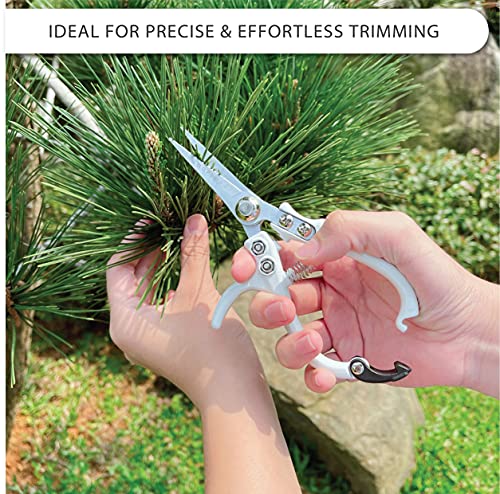 Plant Pruning Shears with Vegan Leather Sheath Garden Trimming Scissors with Belt Holster Bonsai Trimmers Herb Snips Flower Clippers Garden Tools 2 Piece Bundle (White & Black) - color: White & Black