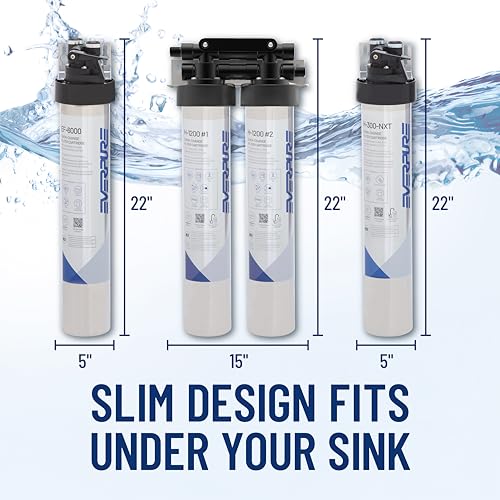Pentair Everpure EF-6000 Full Flow Drinking Water System, EV985500, NSF Certified to Reduce Lead, Includes Filter Head, Cartridge, and All Hardware, 6,000 Gallon Capacity, 0.5 Micron - size: 6,000 Gallon, style: System