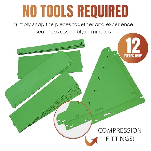Wooden Portable Retail Table Display Stand Countertop 3 Step Riser Craft Shows, Farmers Markets Tradeshows |No Hardware Assembly Flat Pack Soap Display CBD Jewelry Spices Cups Tumblers Coasters | Green - color: Green