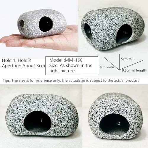 Aquarium Decorations Cave - Fish Tank Accessories Rock Decor for Shrimp Cichlid Hiding Breeding Small Fish Bowl Betta Toys Hideout Stones House (Small)