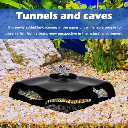 Aquarium Underground Corner Cave Natural Curve, Viewing Fish & Shrimp Tunnel Hideaway Corner, Under Gravel Viewing Tunnel Fish Cave Tank Decoration for Aquarium Tanks Shelter