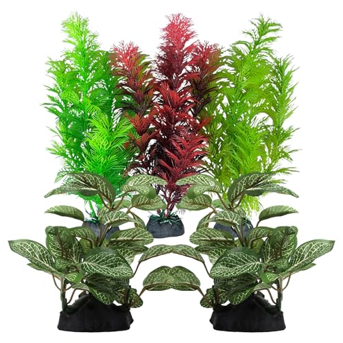 Silk Aquarium Plants, Artificial Fake Aquarium Plants Small Betta Fish Tank Plants Plastic Realistic Decorations Set 5PCS (Style A) - size: Style A