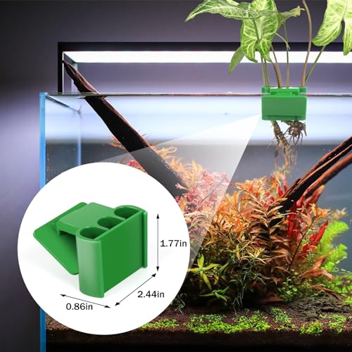 3 Holes Upgraded Aquatic Plant Cup Aquarium Plant Holder for Tank,Aquascape Accessories Decorations- Green 4 Pcs - color: Green 4 Pcs
