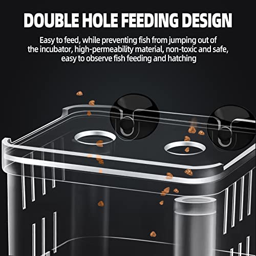 Boxtech Aquarium Fish Tank Hatchery Incubator Breeding Box, Acrylic White Breeder Isolation Divider Hatching Boxes Accessory Small Baby Fishes Shrimp Clownfish Guppy - size: M - 3.93*2.75*5.03 IN