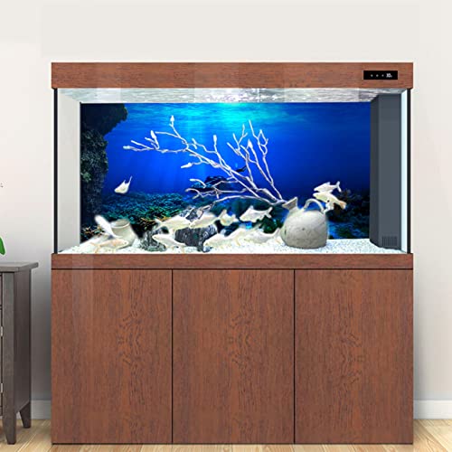 Joyzan Aquarium Background, Undersea World Removable Self Adhesive Large Wallpaper 3D Effect PVC Poster Fish Tank Seafloor Underwater Ocean Decoration Picture Plant Backdrop Paper Cling Decals Sticker