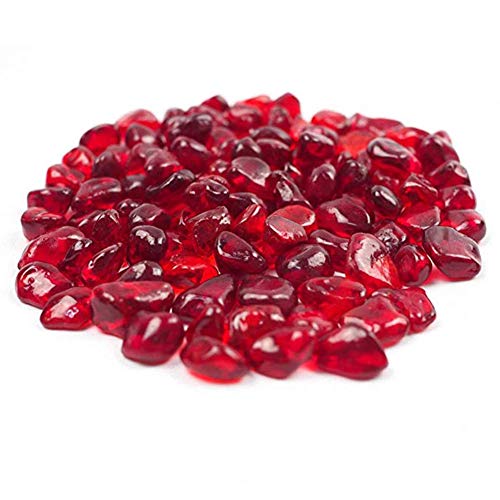 OMEM Aquarium Stone Decorations,Big Red Glass Crystal Stone, Fish Tank Gravel Decorations,Fantasy Fish Tank(A Pack of 200, Red) - color: Red, size: A Pack of 200