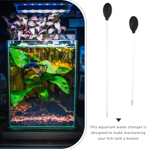 FRCOLOR 2pcs Reusable Manual Aquarium Water Changer Sturdy Dropper Pipettes for Mini Fish Tank Gravel and Waste Cleaning Portable Lightweight Design for Easy Maintenance