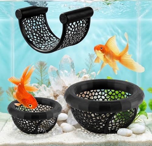 3Pcs Betta Hammock Floating Fish Rest Platform, Black Floating Betta Bed & Betta Hide for Aquarium, Fish Tank Decorations Accessories Set for Small Fish, Shrimp & Corydoras, Floating Resting Leaf