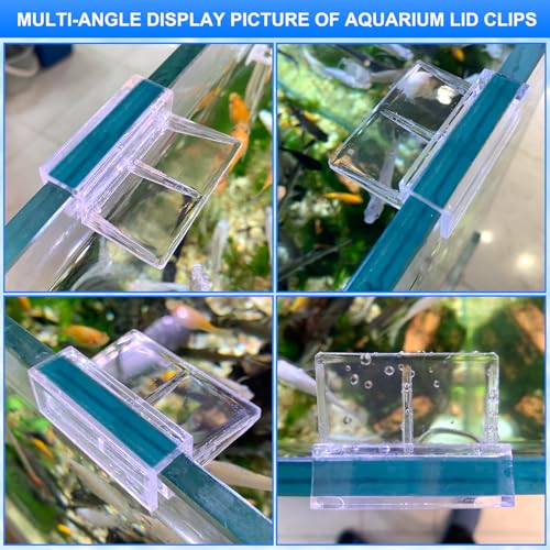 NestBasics 6pcs Transparent Aquarium Lid Clips,Rimless Fish Tank Glass Cover top Support,Aquarium Hood Holder, Acrylic and Glass Aquarium top Clips,fit 5-6mm Thickness Glass - size: 6pcs 5-6mm clips