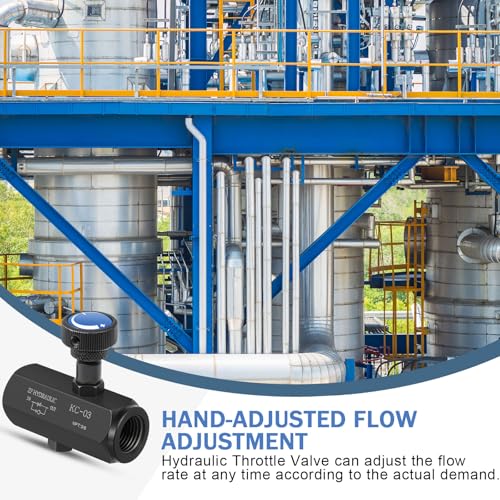 2 Pcs Hydraulic Flow Control Valve KC-03 3/8" NPT Threaded Throttle Check Valve 3000PSI Carbon Steel Hydraulic