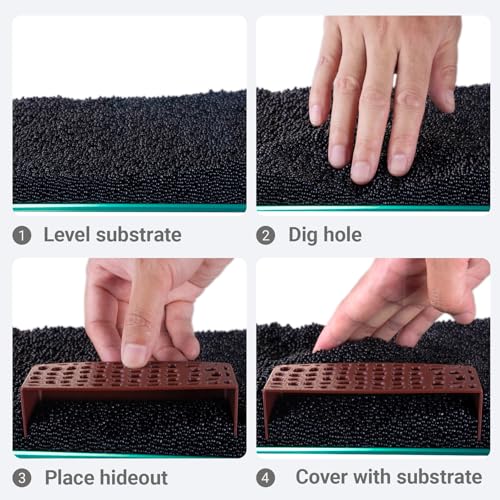 2Pcs Shrimp Hide Cave, Aquarium Shelter, Shrimp Tank Accessories, Fish Tank Decorations (Black) - color: Black