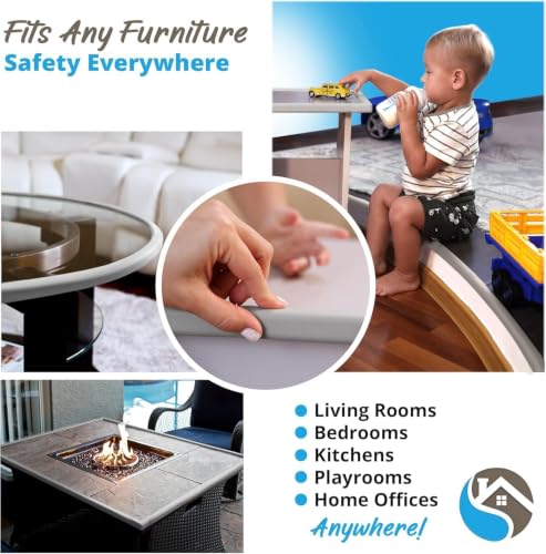 Premium 12ft Edge Protector for Baby, Odorless & Waterproof Foam Cushion with 3M Adhesive Tape, Non-Toxic to Baby Proof Corners and Edges, Wall Corner Protector & Desk Edge Cushion Gray - color: Gray, size: 12ft