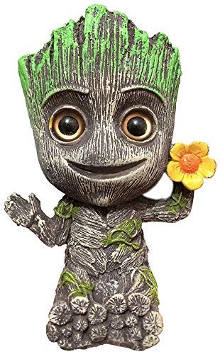 SLOCME Aquarium Groot Air Bubbler Decorations - Oxygen Pump Resin Crafts for Aquarium Fish Tank Decorations,with Air Bubbler Stone for Aquarium