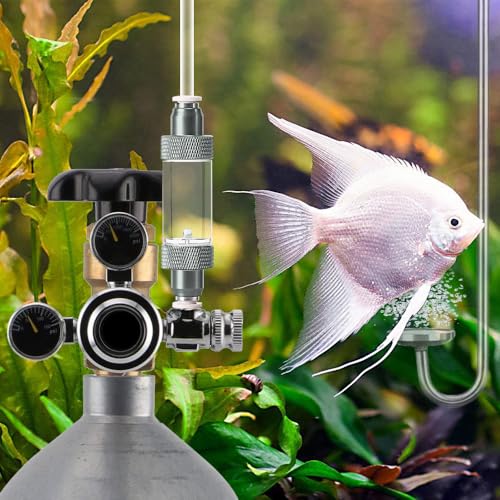MiOYOOW Aquarium CO2 Bubbler Counter, Non-Return Fish Tank CO2 Check Valve Carbon Dioxide Addition System for Water Plants